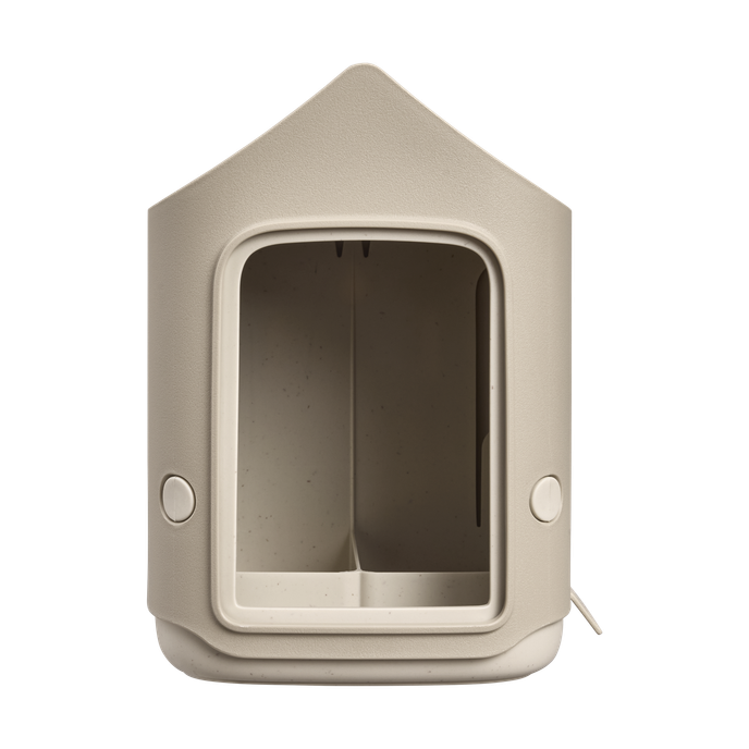 cosy mangeoire à oiseaux 18cm beige champignon